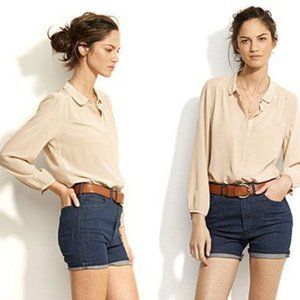 Alexa Chung for Madewell Iris Silk Top (Bronze)